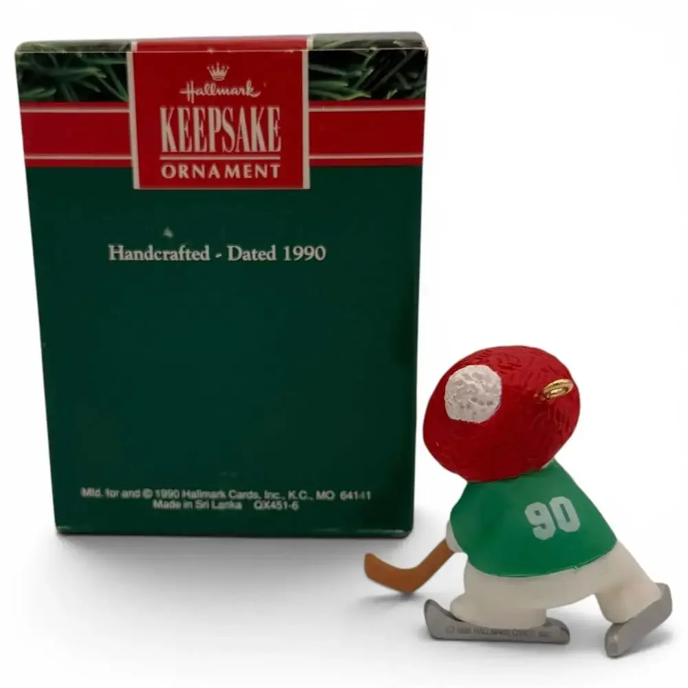 Hallmark Keepsake Christmas Tree Ornament Snowman Son Hockey Vintage 1990